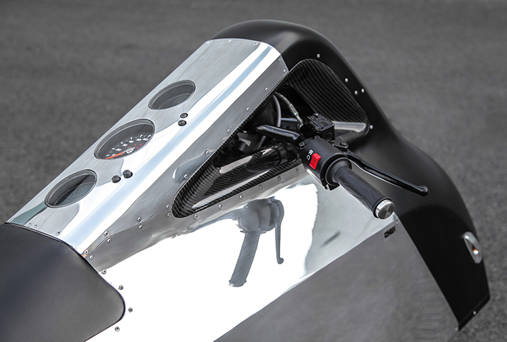 Samuel Aguiar designed an electric motorbike based on a Vectrix platform