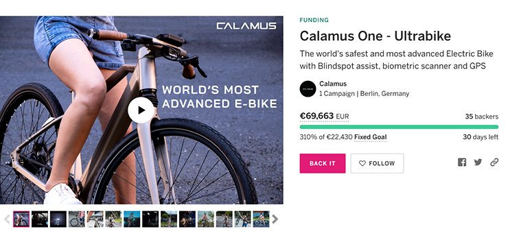 Calamus One - Ultrabike - Indiegogo - Electric Motorcycles News
