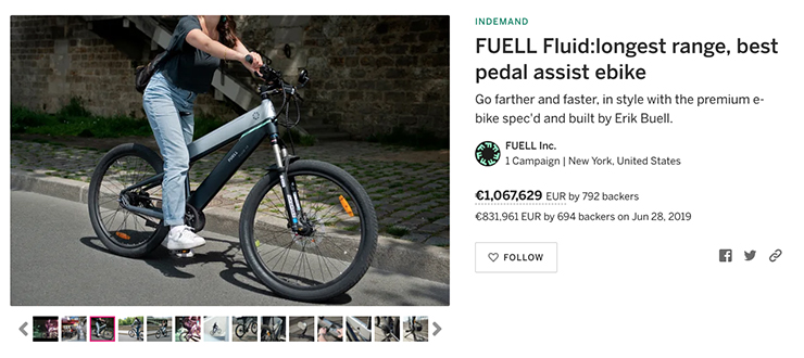 Fluid crowdfunding campaign | Electric Motorcycles News